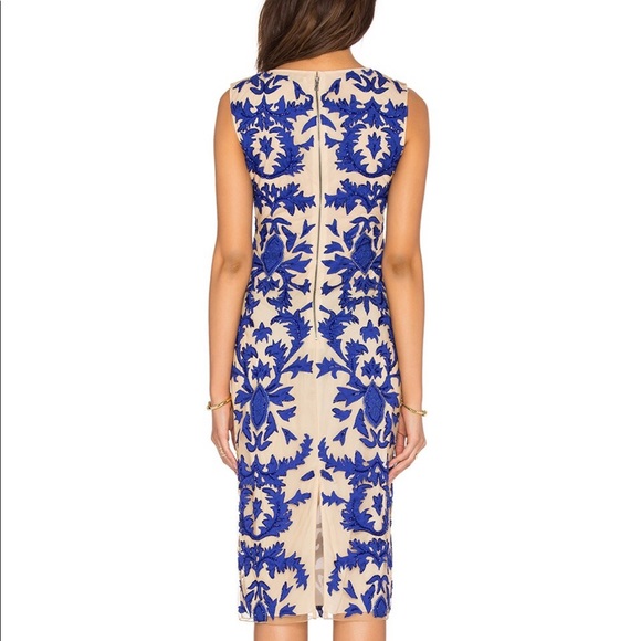 Alice and Olivia Tamika Royal Blue & Nude Dress - Picture 8 of 9